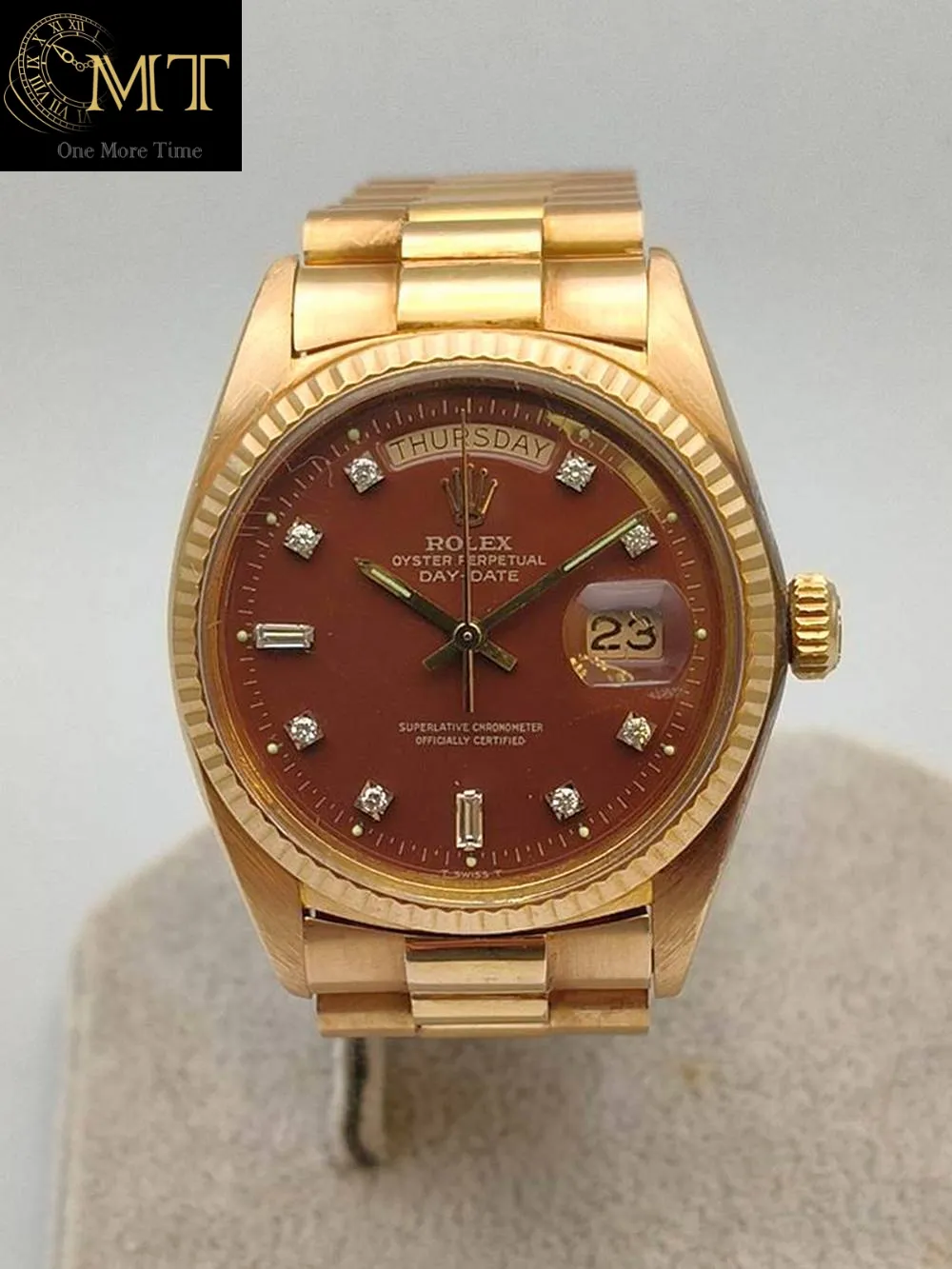 Rolex Day-Date 18K Yellow Gold Oxblood Stella Red Dial Ref.18108