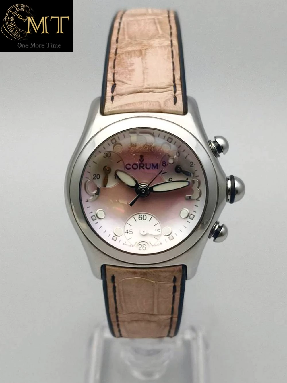 Corum Bubble Steel Pink Ladies Watch Ref.196 150 20 0F08 PN96R