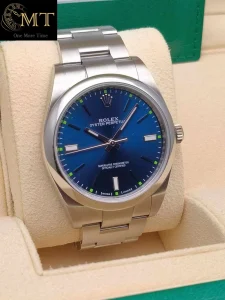 Rolex Oyster Perpetual 39mm Blue Dial Domed Bezel Men's Watch Ref.114300-3
