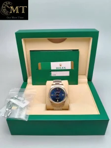 Rolex Oyster Perpetual 39mm Blue Dial Domed Bezel Men's Watch Ref.114300-4
