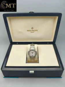 Patek Philippe Nautilus Steel 33.6mm Silvery White Dial Diamond Bezel Ref.7018-1A-001-3