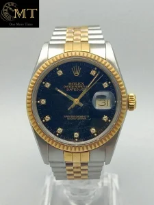 Rolex Datejust 36mm Two-Tone Black Diamond Dial Ref.16013