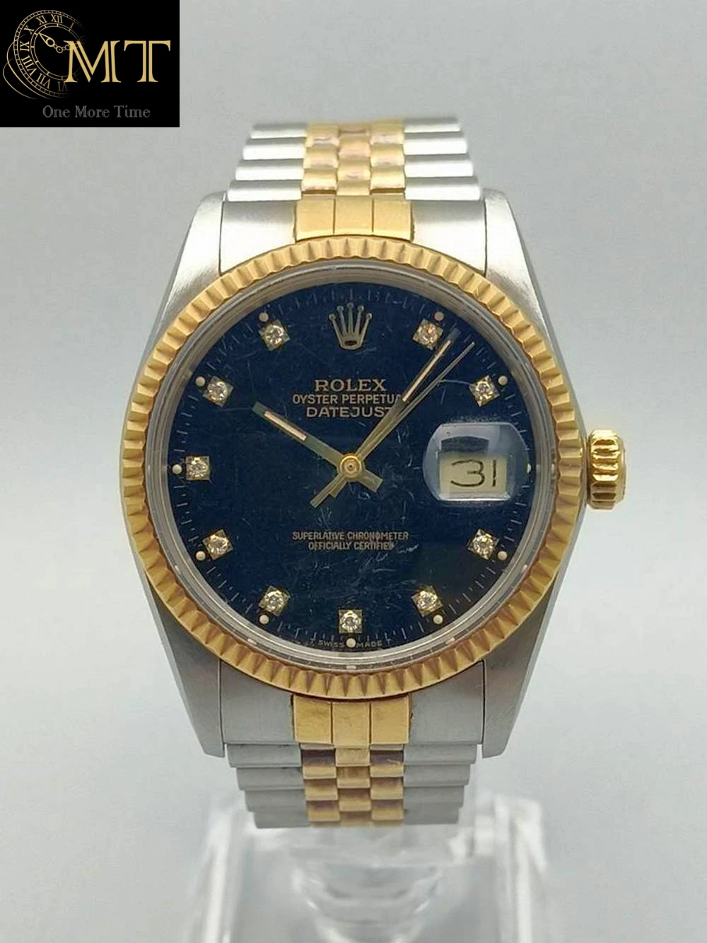 Rolex Datejust 36mm Two-Tone Black Diamond Dial Ref.16013