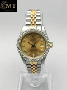 Rolex Lady-Datejust 26mm Jubilee Two-Tone Champagne Diamond Dial Ref.69173