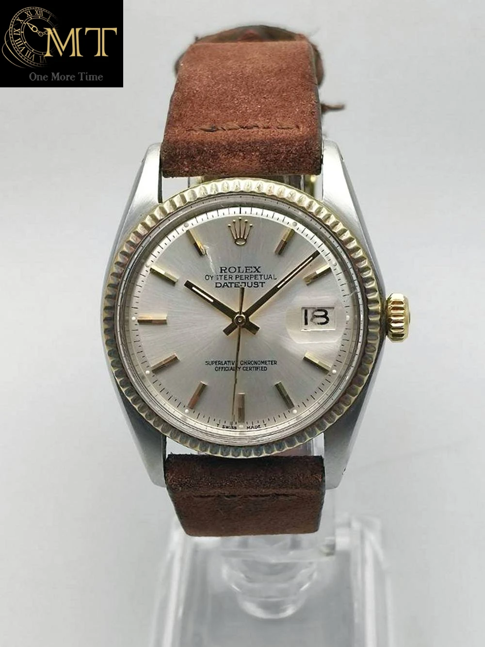 Rolex Datejust 36mm Vintage Gold 18k Bezel Silver Dial Ref.1601