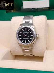 Rolex Oyster Perpetual 28mm Black Dial Women's Watch Ref.276200-2