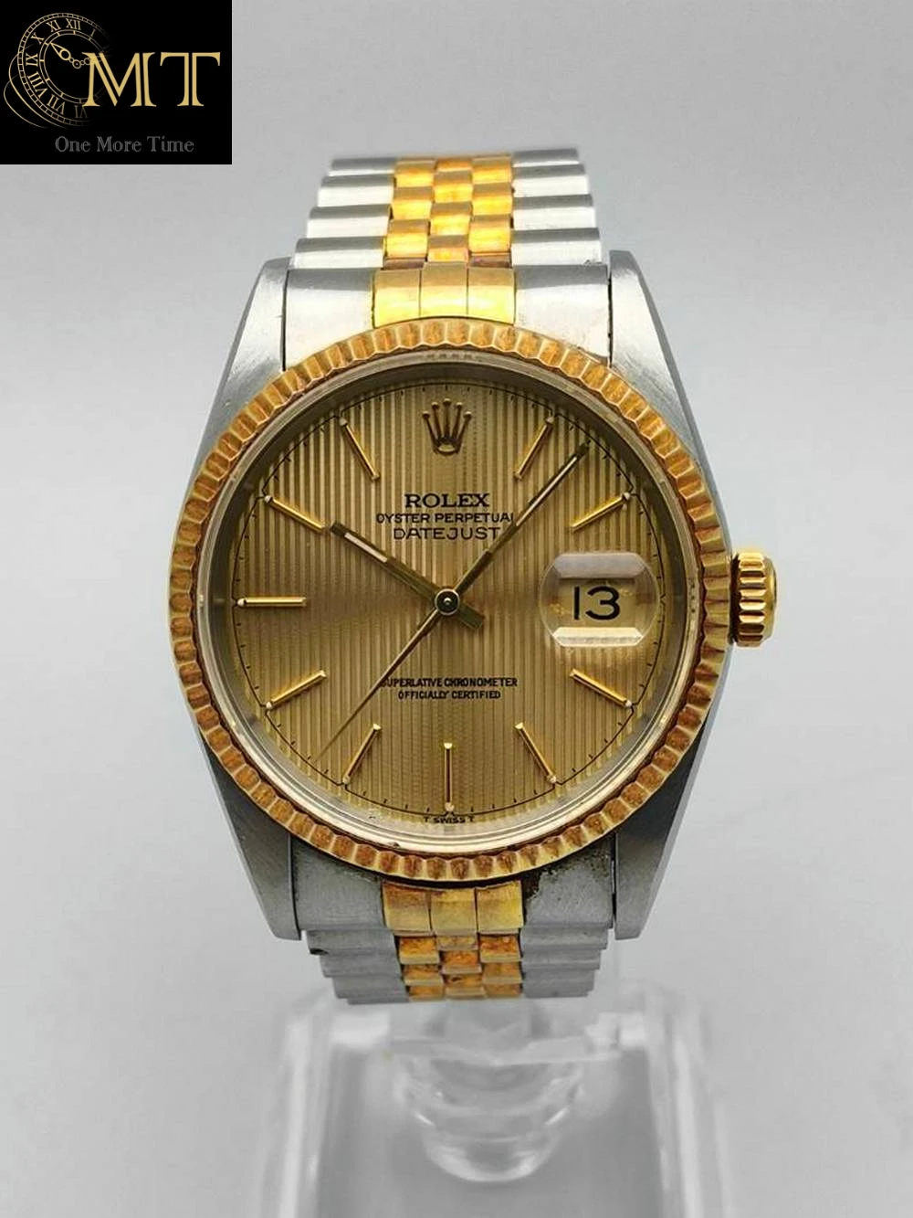 Rolex Datejust 36mm Gold&Steel Champagne Tapestry Dial Ref.16233