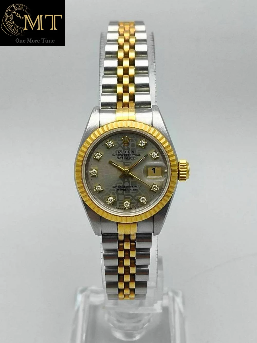 Rolex Lady-Datejust 26mm Two-Tone Grey Diamond Dial Ref.69173