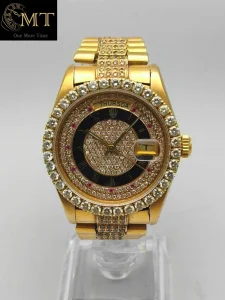 Rolex Day-Date President Yellow Gold 18k Myriad Diamond & Ruby Dial