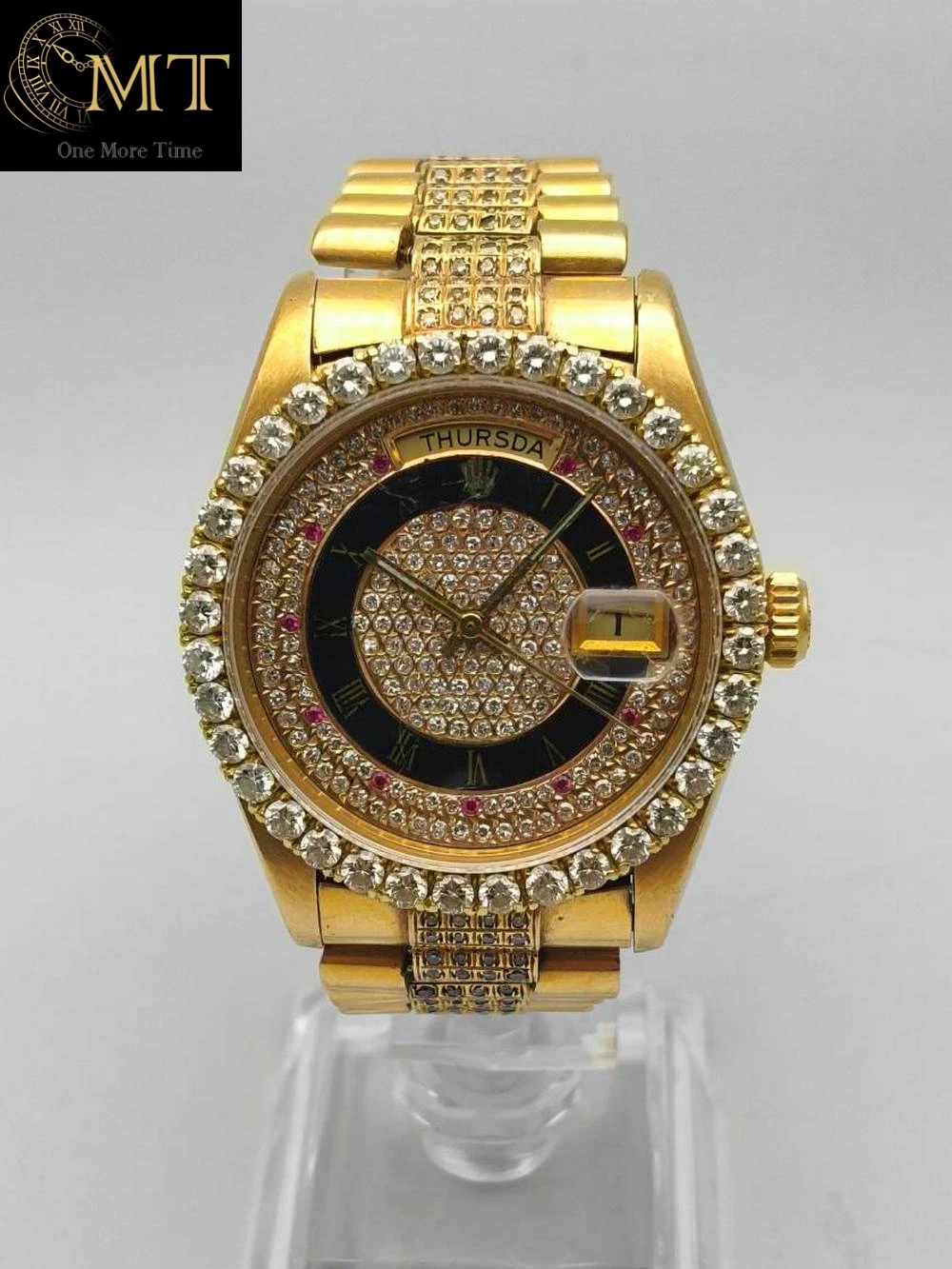 Rolex Day-Date President Yellow Gold 18k Myriad Diamond & Ruby Dial
