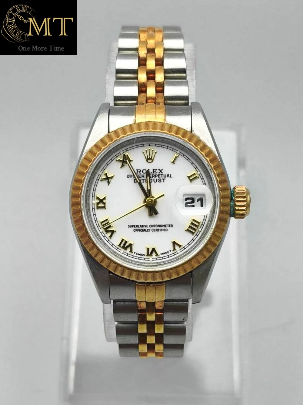 Rolex Lady-Datejust 26mm Two-Tone White Roman Dial Ref.69173