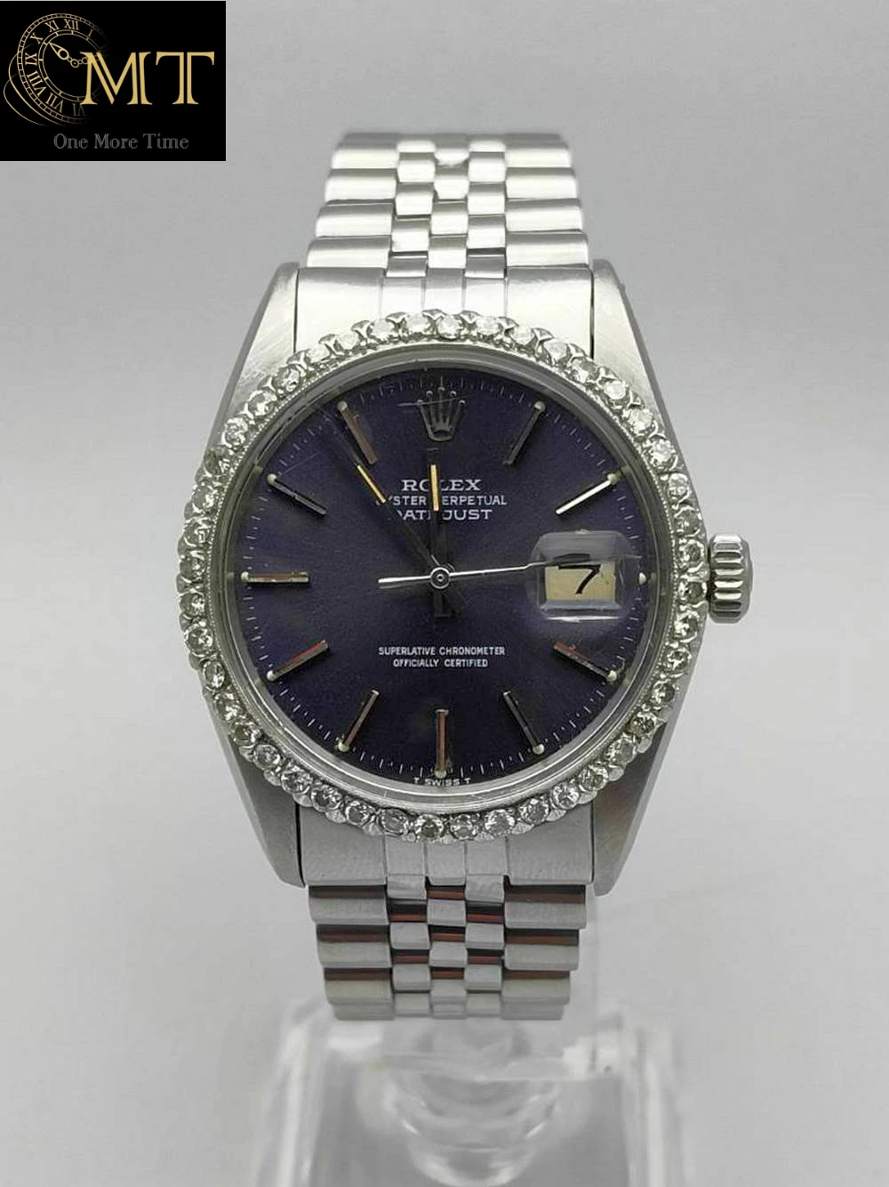 Rolex Datejust 36mm Steel Navy Blue Dial Diamond Bezel Ref.16030