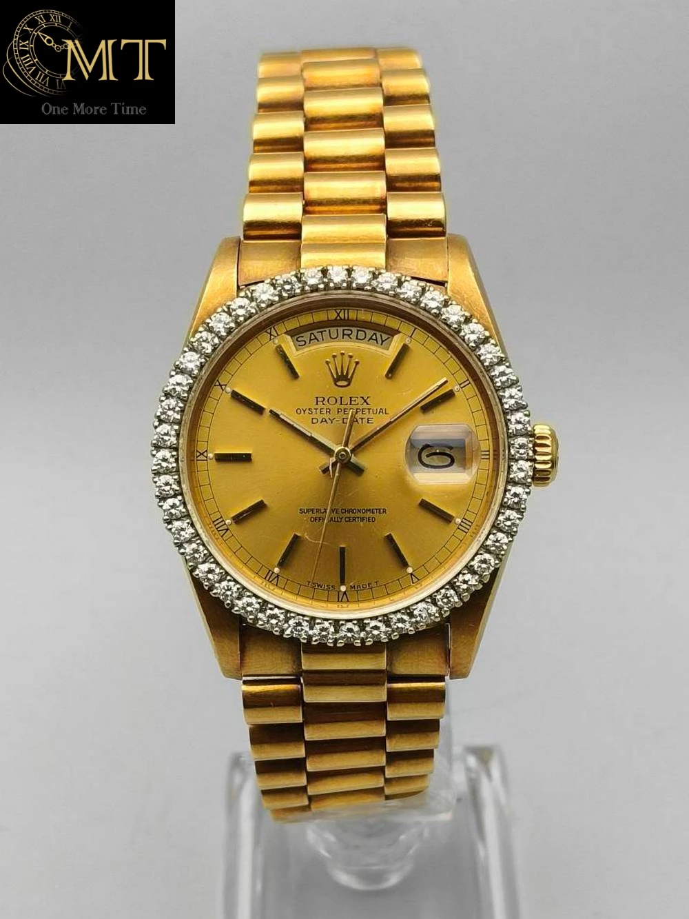 Rolex Day-Date 36mm Yellow Gold Champagne Dial Diamond Bezel Ref.18048