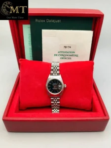 Rolex Lady-Datejust 26mm Steel Black Dial Fluted Bezel Ref.79174-4