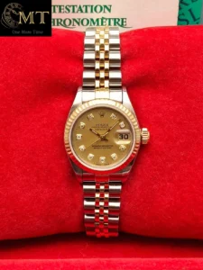 Rolex Lady-Datejust 26mm Yellow & Steel Champagne Diamond Dial Ref.69173