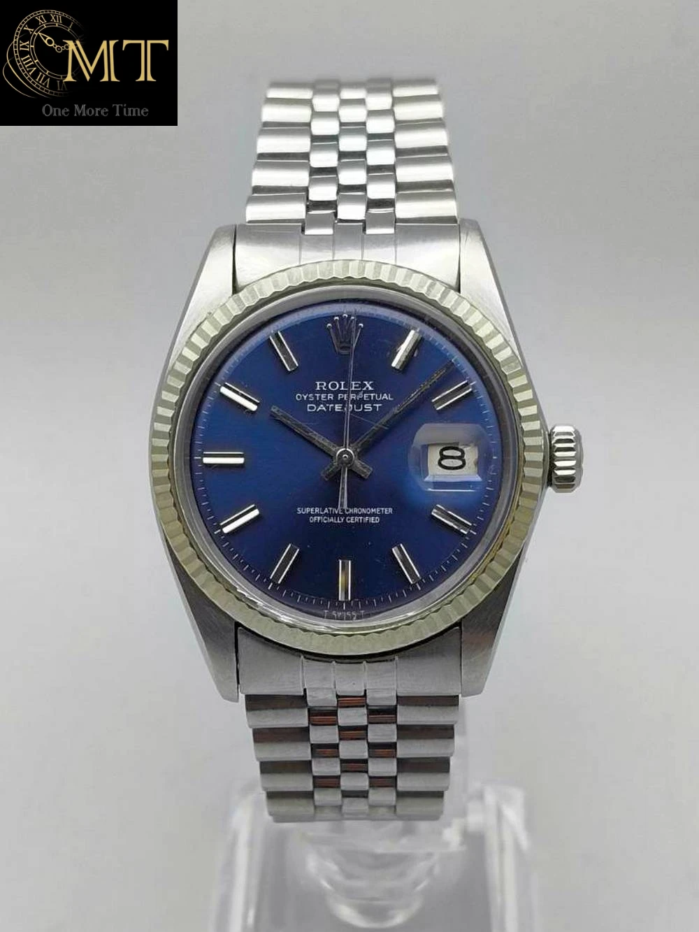 Rolex Datejust 36mm Blue Dial Steel & White Gold Fluted Bezel Jubilee Ref.16014