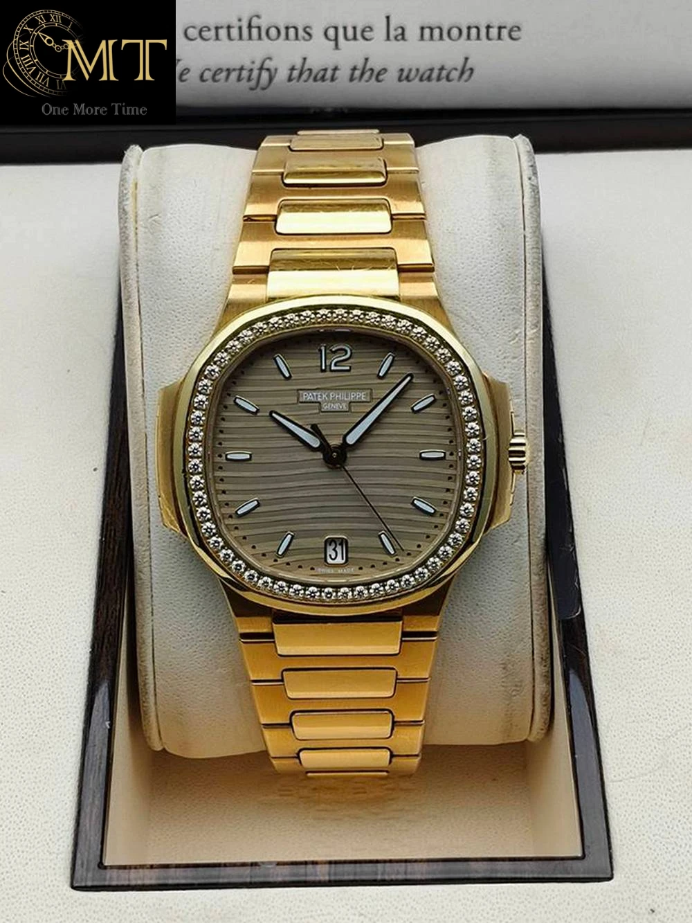 Patek Philippe Nautilus 35.2mm RG Diamond Grey Dial Ref.7118-1200R-010
