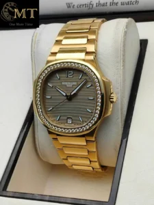 Patek Philippe Nautilus 35.2mm RG Diamond Grey Dial Ref.7118-1200R-010-2