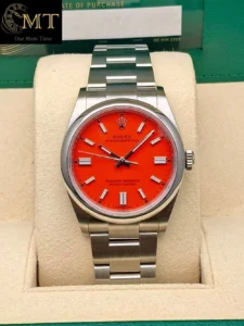 Rolex Oyster Perpetual 36mm Steel Coral Red Dial Ref.126000