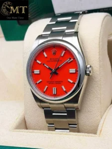 Rolex Oyster Perpetual 36mm Steel Coral Red Dial Ref.126000-2