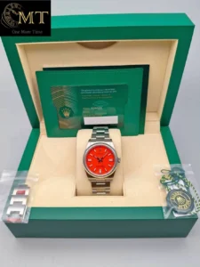 Rolex Oyster Perpetual 36mm Steel Coral Red Dial Ref.126000-4