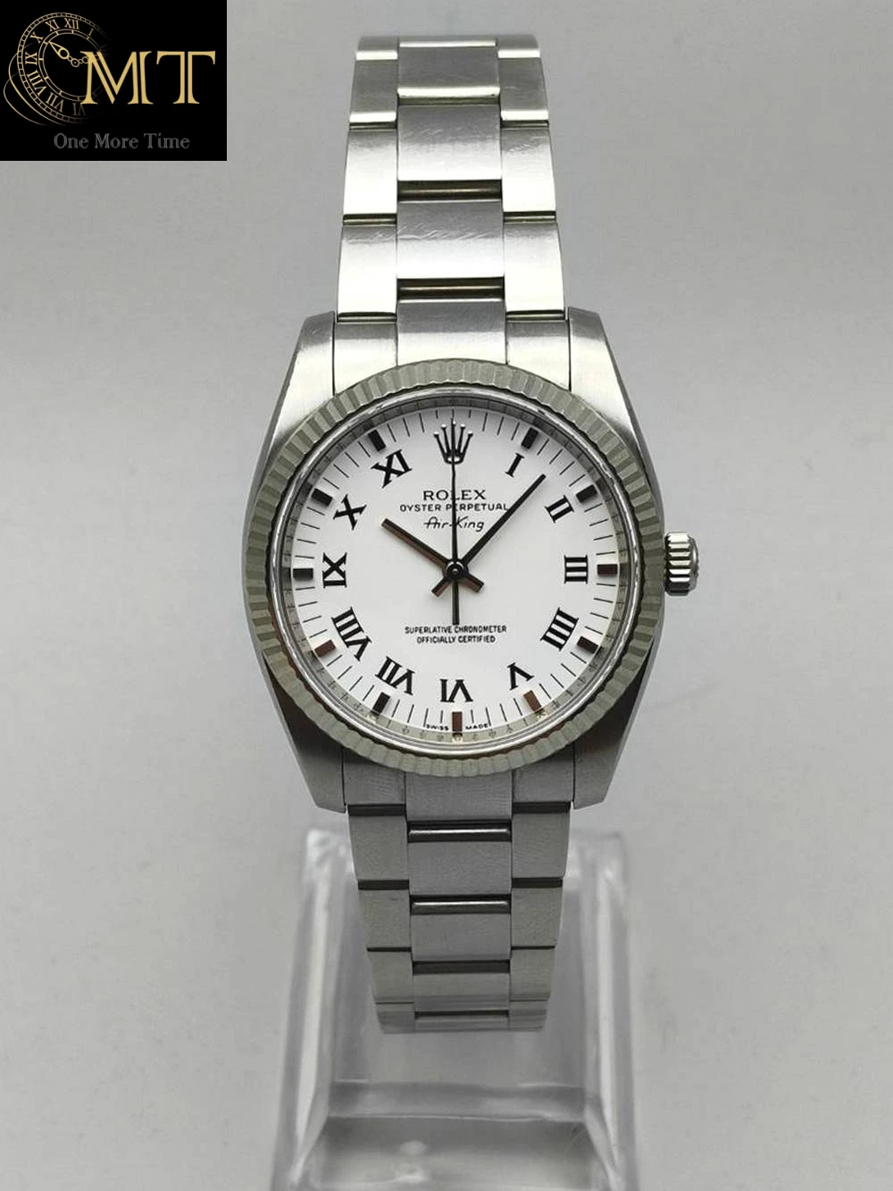 Rolex Oyster Perpetual Air-King 34mm White Roman Dial Ref.114234