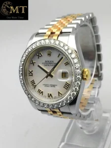 Rolex Datejust 36mm Steel-YG White Roman Diamond Bezel Ref.116233-2