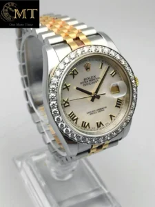 Rolex Datejust 36mm Steel-YG White Roman Diamond Bezel Ref.116233-3