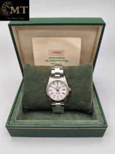 Rolex Oyster Perpetual Date 34mm Steel White Roman Dial Ref.15200-4