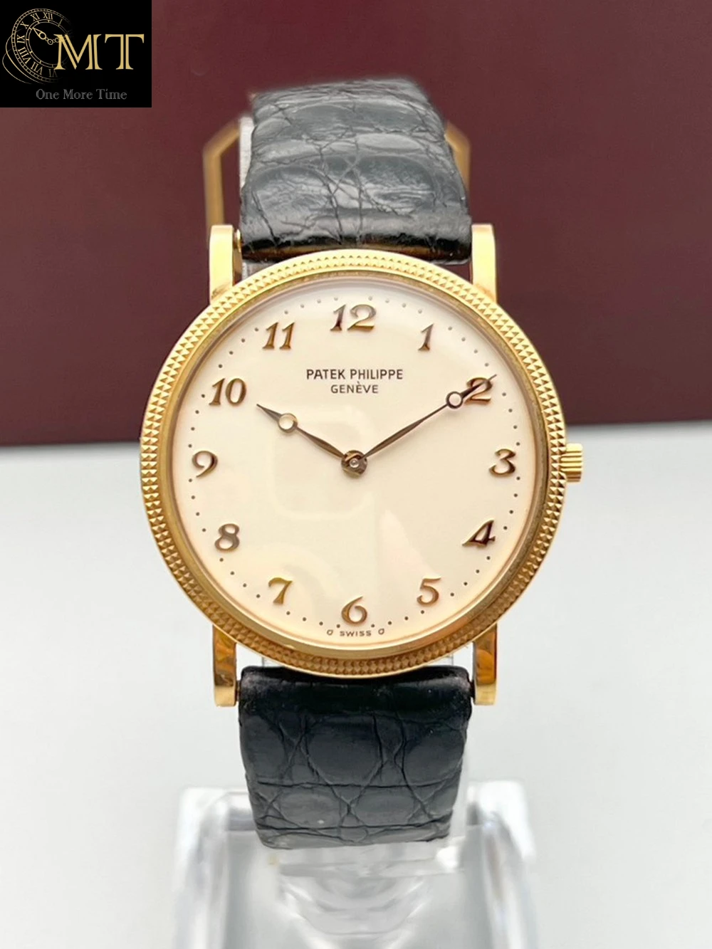 Patek Philippe Calatrava 32mm Yellow Gold Ivory Breguet Dial Hobnail Bezel Ref.3520/D
