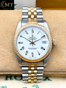 Rolex Datejust 31mm Steel & YG White Roman Dial Fluted Bezel Ref.68273