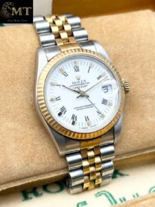 Rolex Datejust 31mm Steel & YG White Roman Dial Fluted Bezel Ref.68273-3