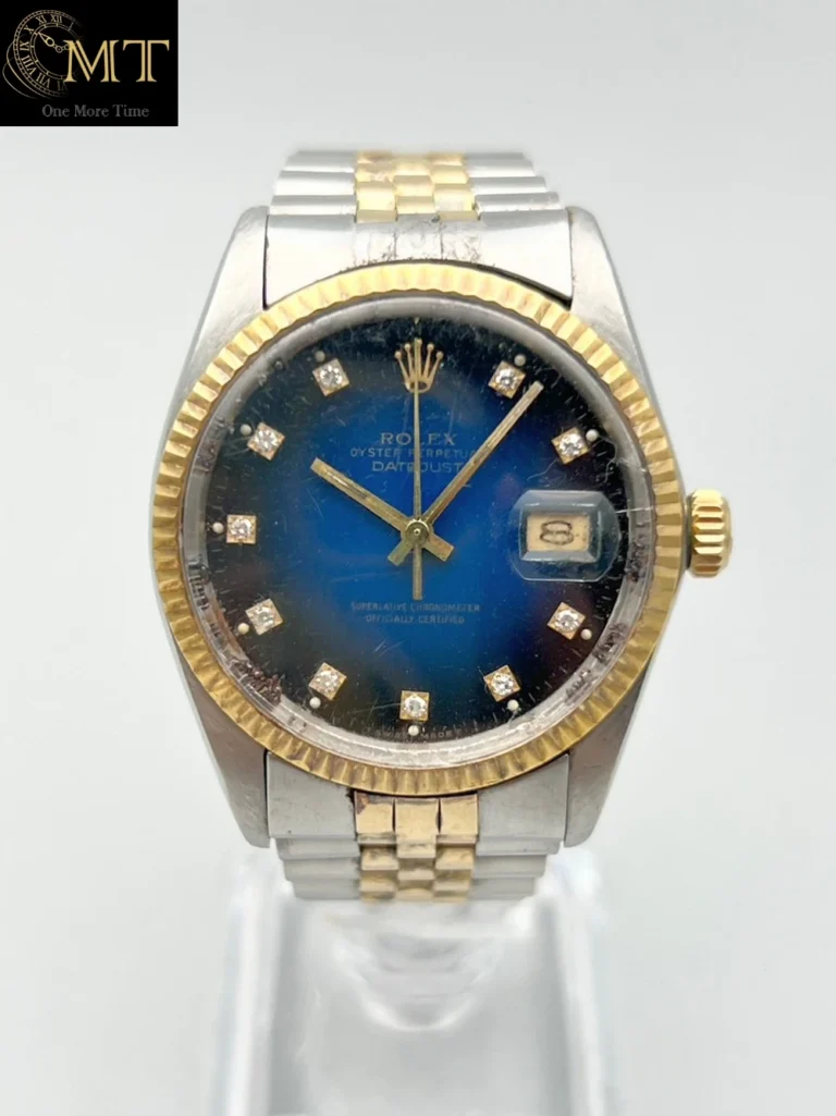 Rolex Datejust 36mm Steel and Yellow Gold Blue Vignette Diamond Dial Ref.16013