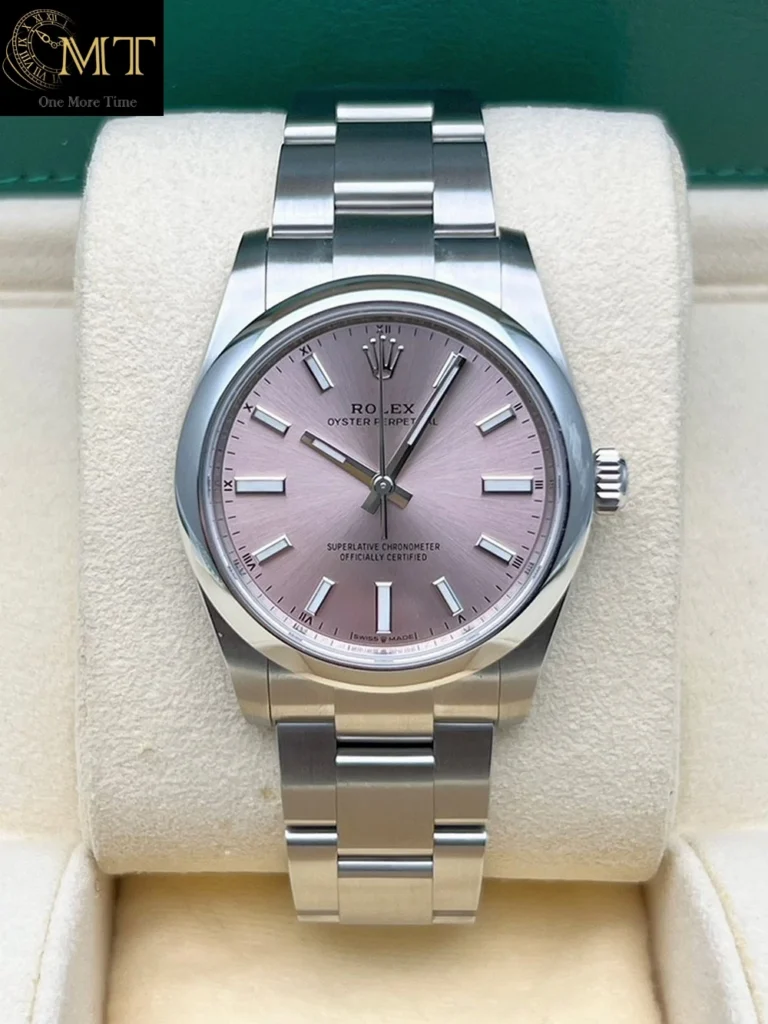 Rolex Oyster Perpetual 34mm Steel Pink Dial Ref.124200