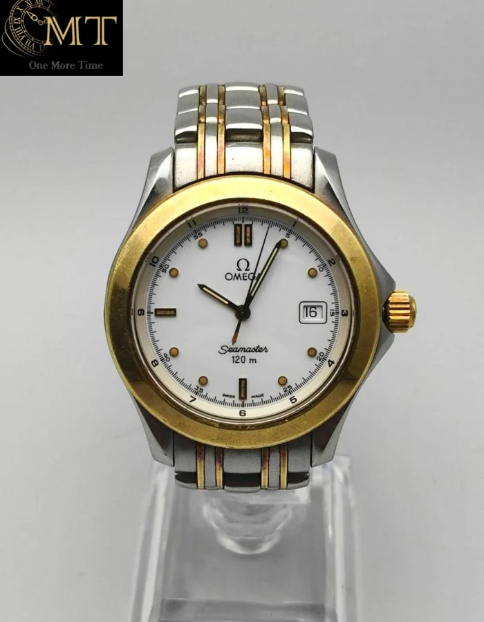 OMEGA Seamaster Diver 120m Gold&Steel White Dial Quartz Watch Ref.2311.20.00