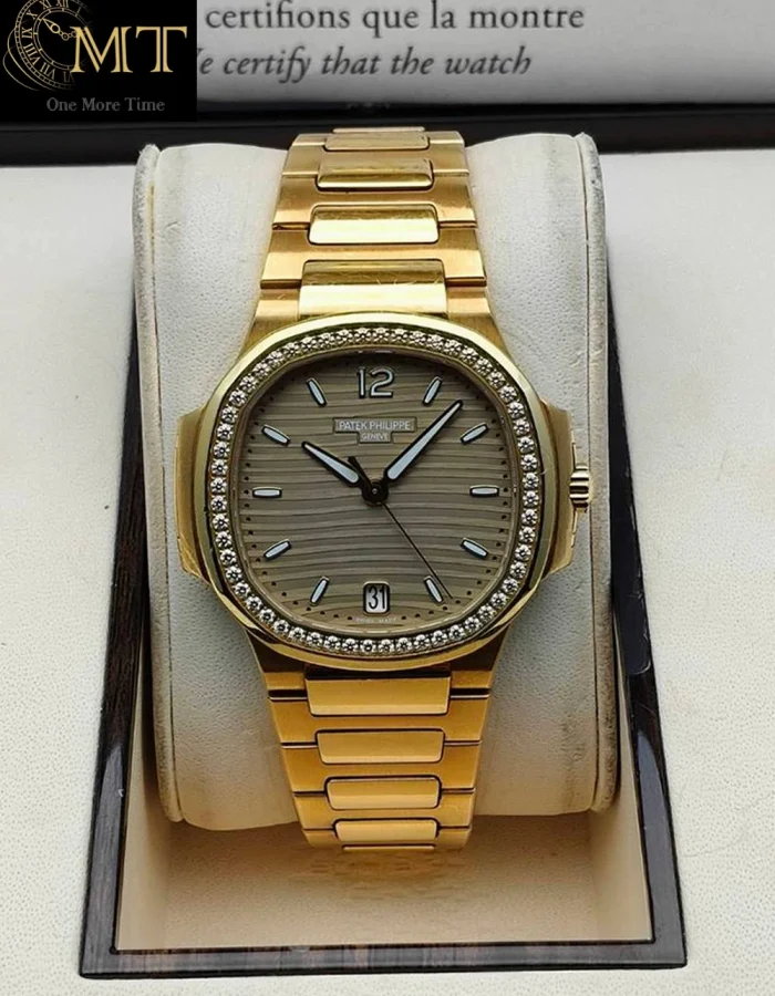 Patek Philippe Nautilus 35.2mm RG Diamond Grey Dial Ref.7118-1200R-010