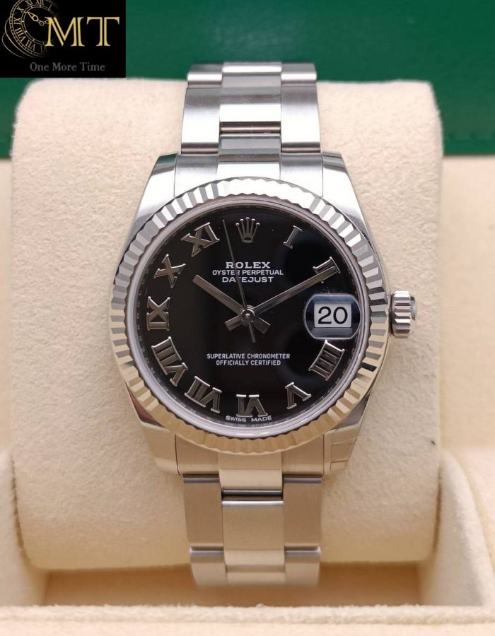 Rolex Datejust 31mm Black Roman Numeral Dial Ref.178274
