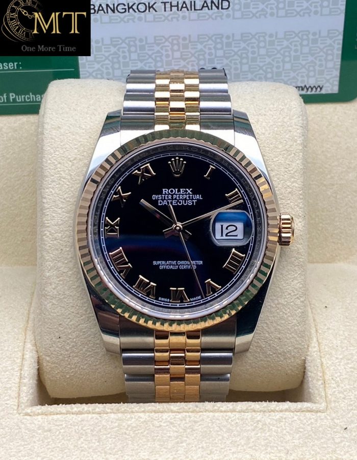 Rolex Datejust 36mm Black Roman Numeral Dial Watch Ref.116231