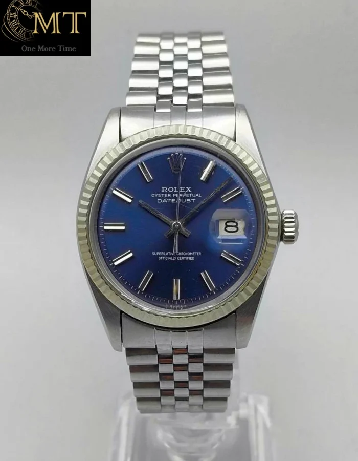 Rolex Datejust 36mm Blue Dial Steel & White Gold Fluted Bezel Jubilee Ref.16014