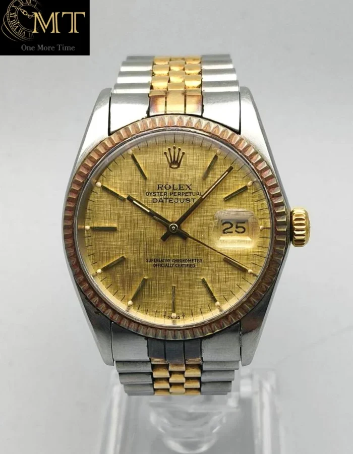 Rolex Datejust 36mm Champagne Linen Dial Gold & Steel Fluted Bezel Jubilee Ref.16013