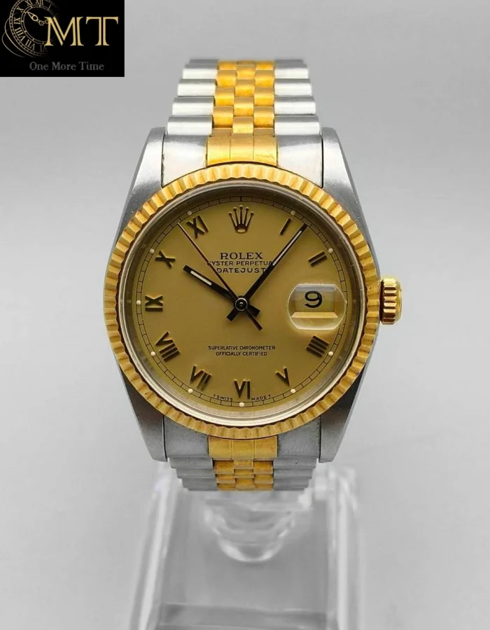 Rolex Datejust 36mm Jubilee Two-Tone Champagne Roman Mumeral Dial Ref.16233
