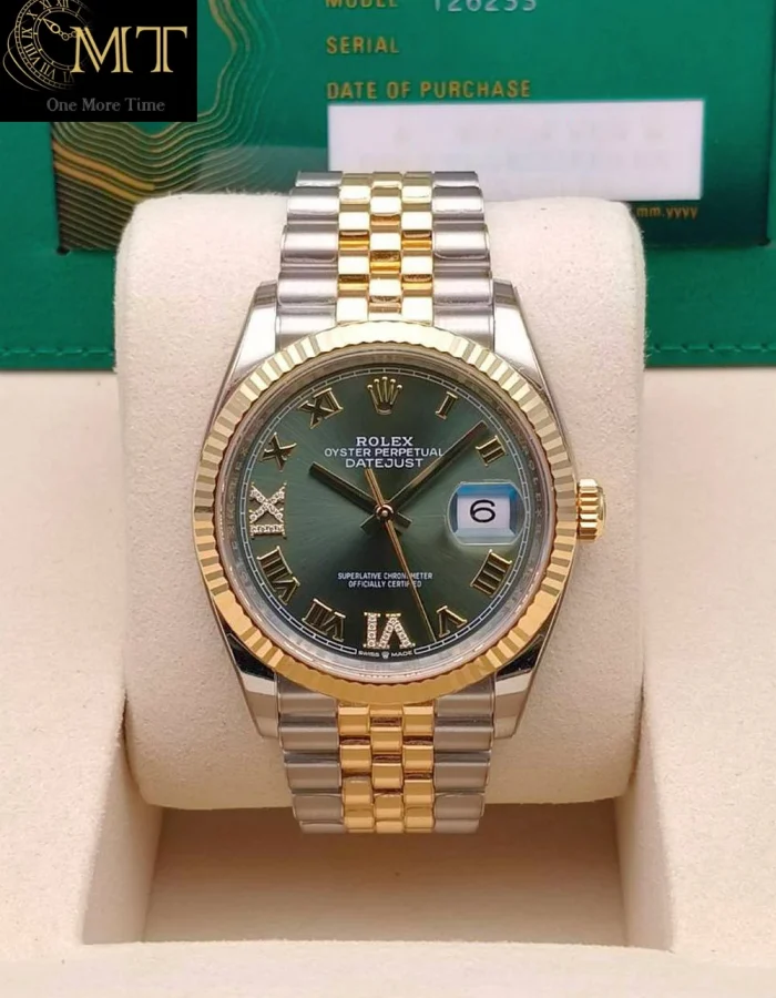 Rolex Datejust 36mm Jubilee Two-Tone Olive Green Dial Ref.126233