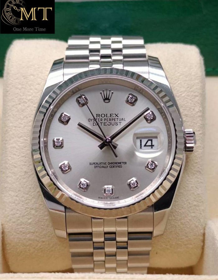Rolex Datejust 36mm Silver Diamond Dial Ref.116234
