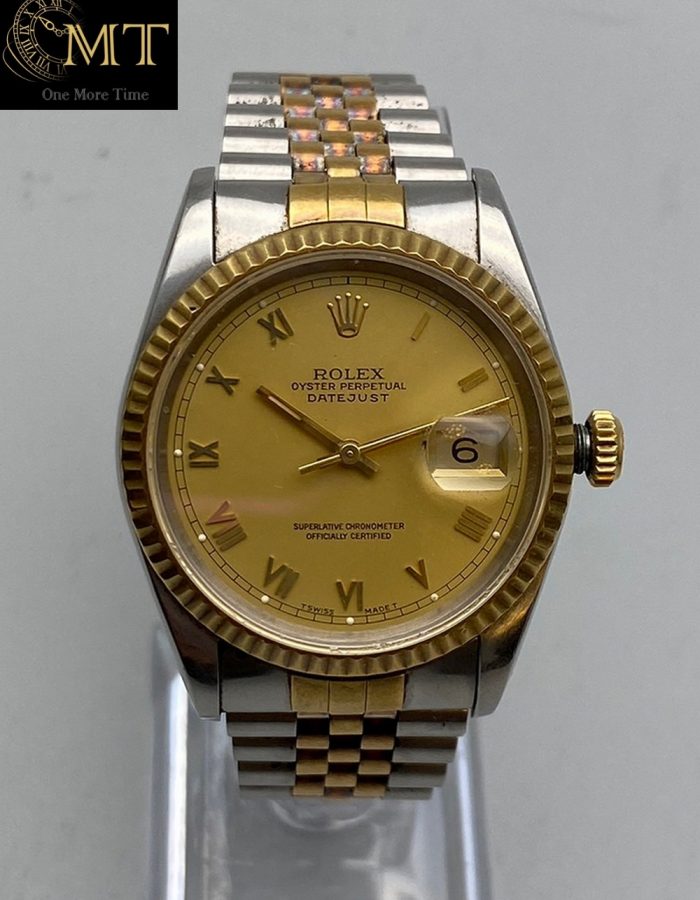 Rolex Datejust 36mm Steel & Gold Champagne Roman Numeral Dial Ref.16233