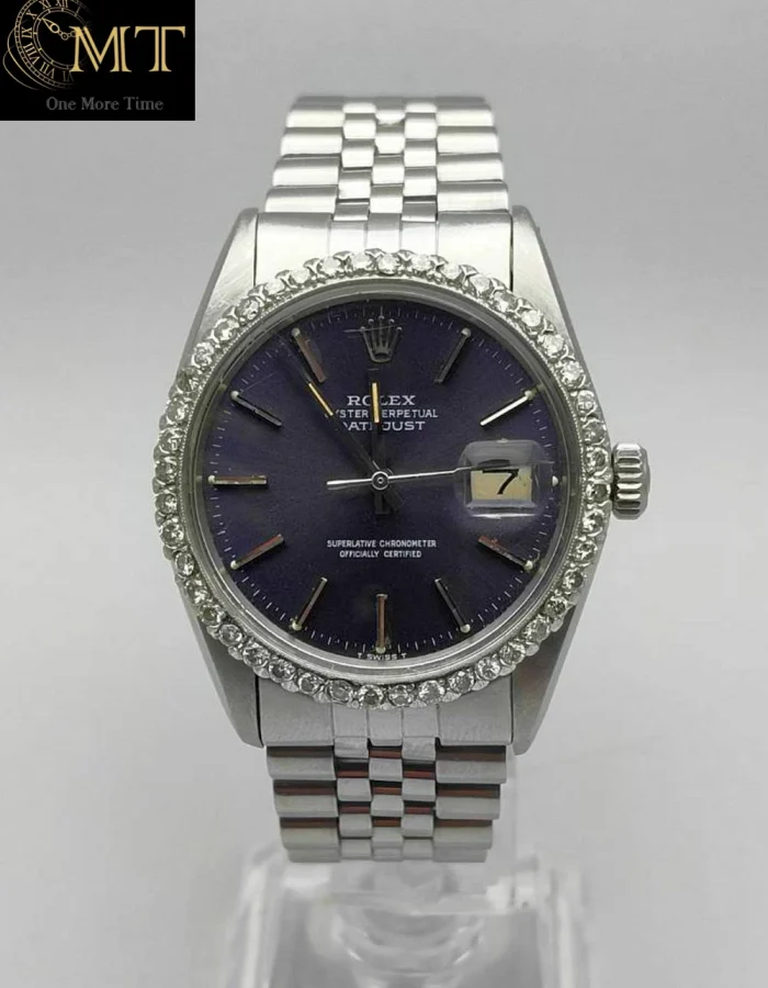Rolex Datejust 36mm Steel Navy Blue Dial Diamond Bezel Ref.16030