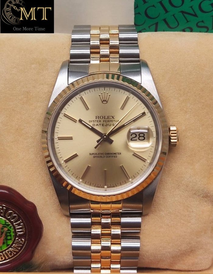 Rolex Datejust 36mm Steel&Yellow Gold 18k Champagne Dial Ref.16233