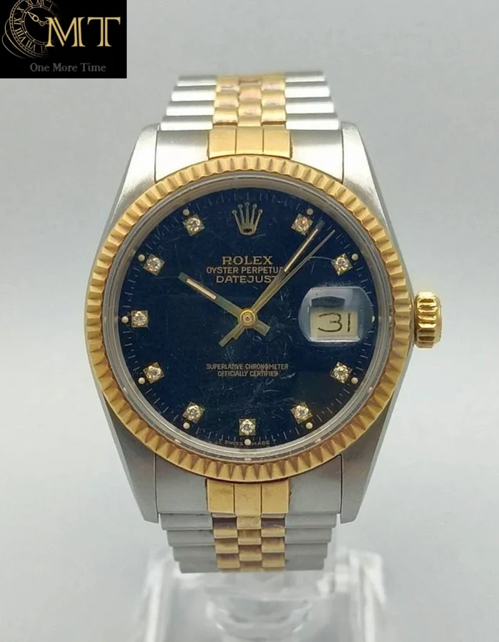 Rolex Datejust 36mm Two-Tone Black Diamond Dial Ref.16013