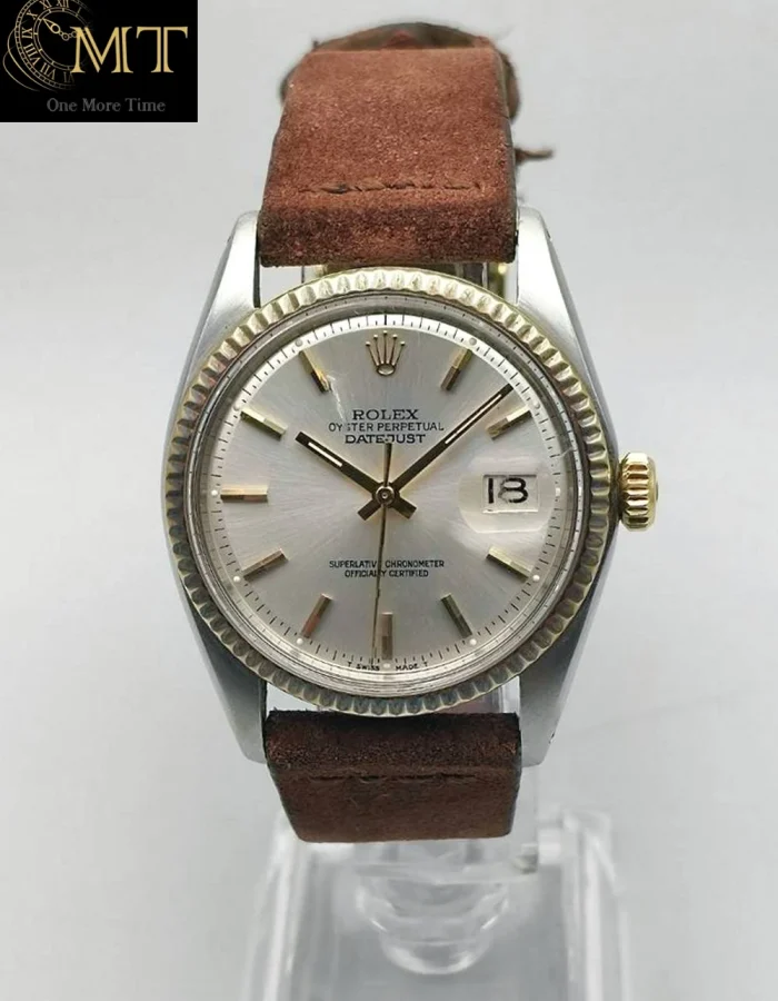 Rolex Datejust 36mm Vintage Gold 18k Bezel Silver Dial Ref.1601