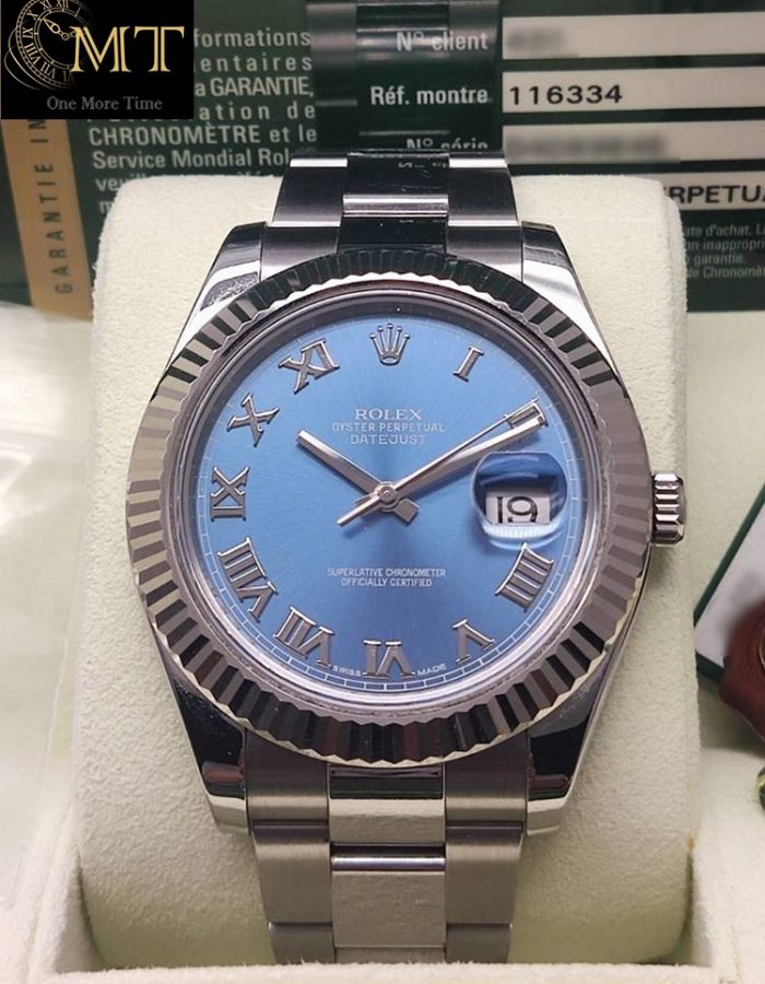 Rolex Datejust II 41mm Blue Roman Numeral Dial Ref.116334