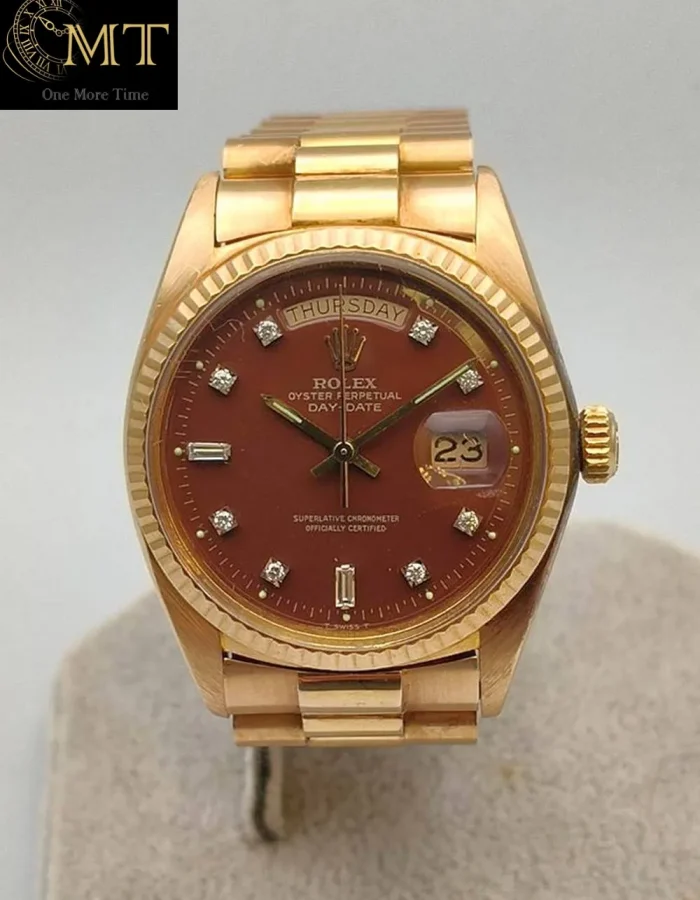 Rolex Day-Date 18K Yellow Gold Oxblood Stella Red Dial Ref.18108